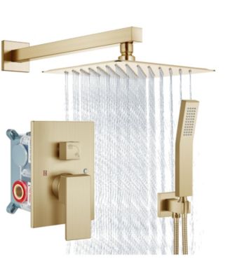 8" Shower Faucet Set Rain System Handheld Spray Valve Trim Kit Wall Mount Head