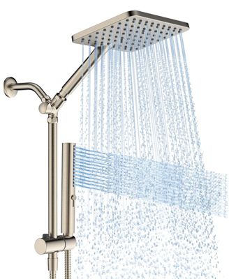 10" Rain Shower Head Handheld Dual System Slide