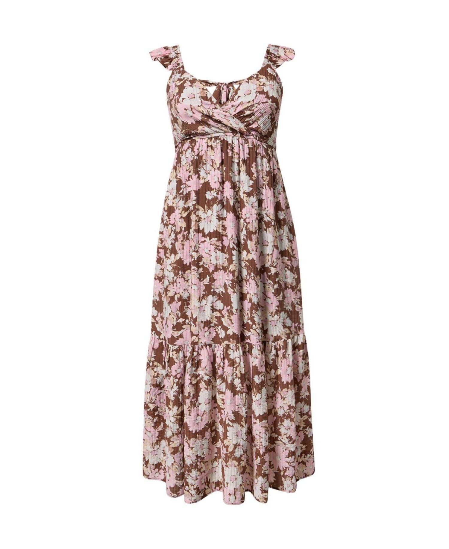 Plus Size Sleeveless Surplice Ruffle Maxi Dress