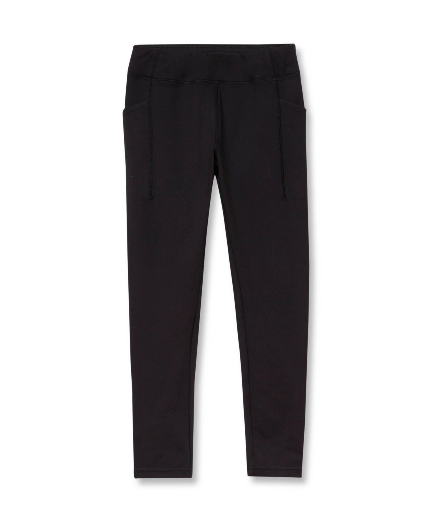 Леггинсы Lands' End Active Side-Pocket для девочек, цвет: Чёрный — фото 1