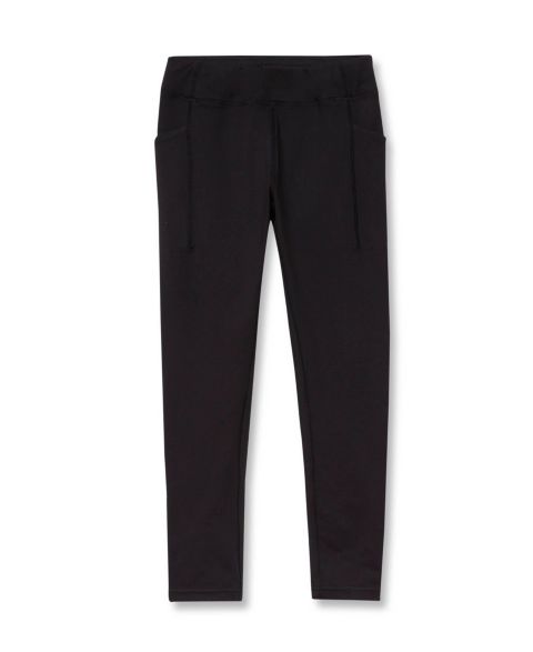 Леггинсы Lands' End Active Side-Pocket для девочек, цвет: Чёрный