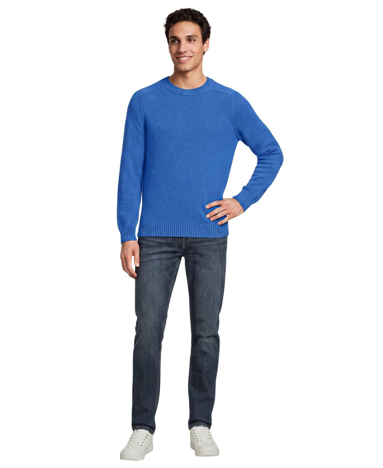 Men's Long Sleeve Fuzzy Crewneck Sweater