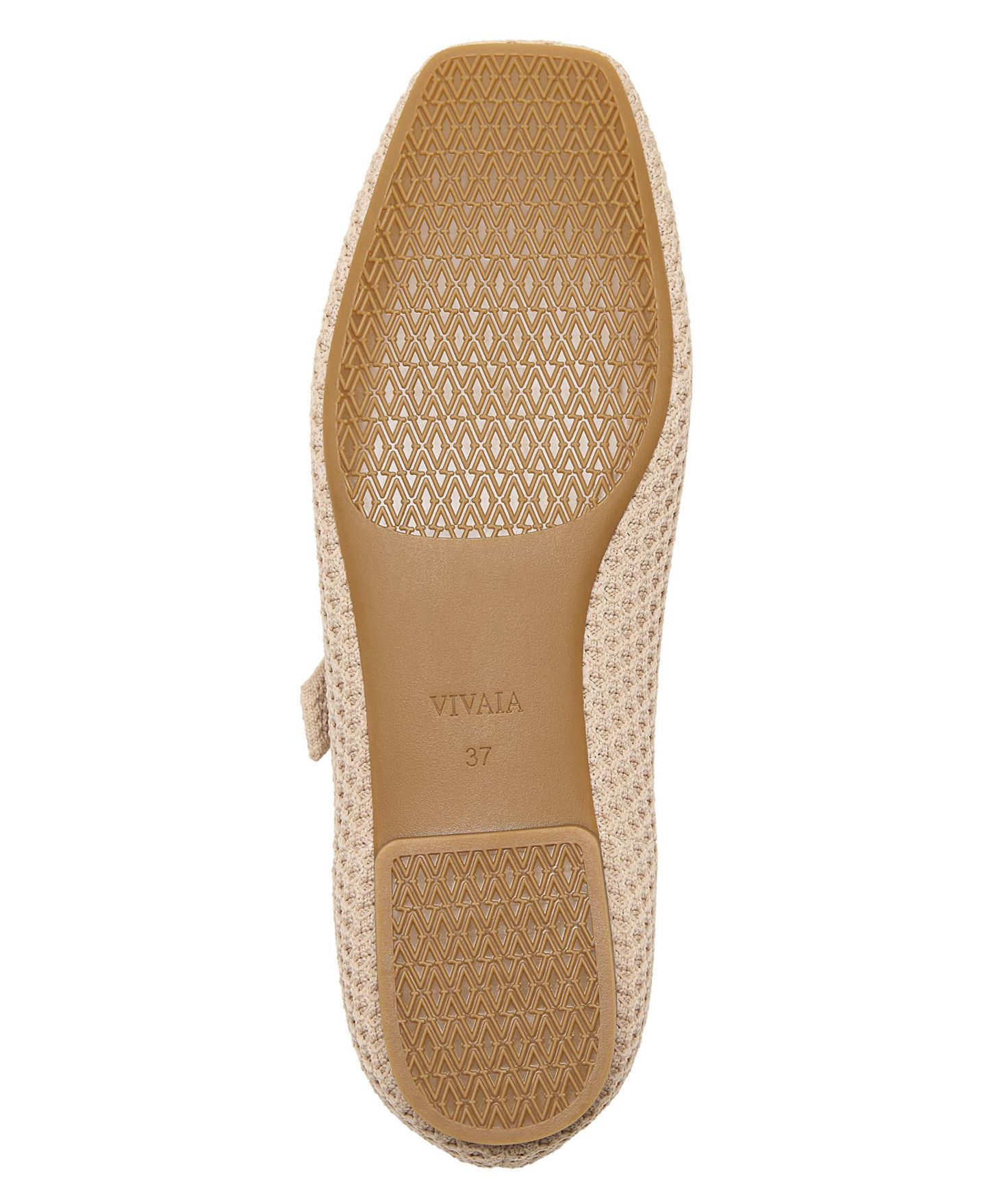 Женские балетки VIVAIA Margot Square-Toe Knit Adjustable-Strap Mary Jane Flats, цвет: Миндальный сетчатый — фото 5