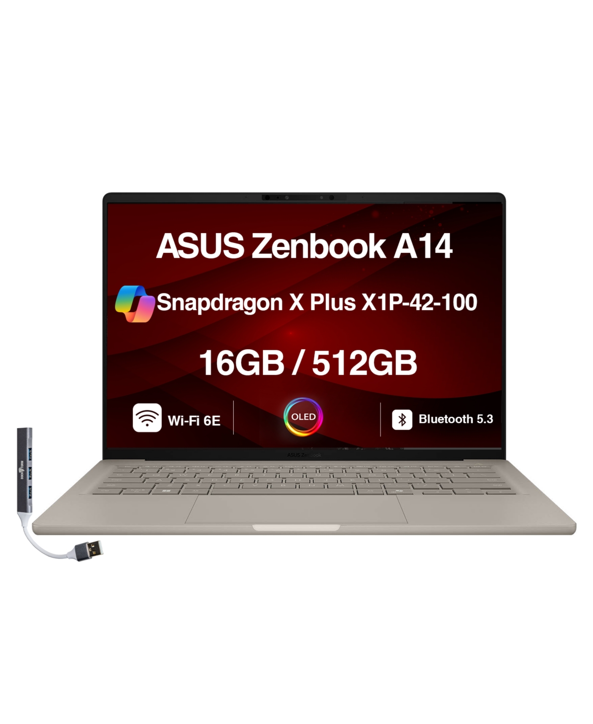 Asus Zenbook A14 14" Oled Laptop - Zabriskie beige