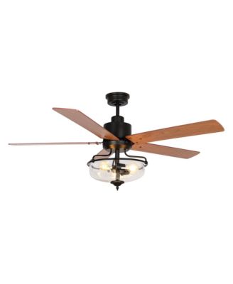 52" Indoor Downrod Mount Crystal Chandelier Ceiling Fan with Light and Remote Control