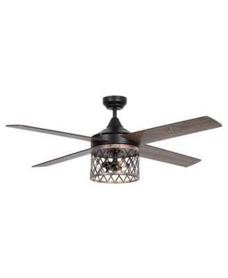52" Indoor Downrod Mounting Ceiling Fan with Light Kit and Remote