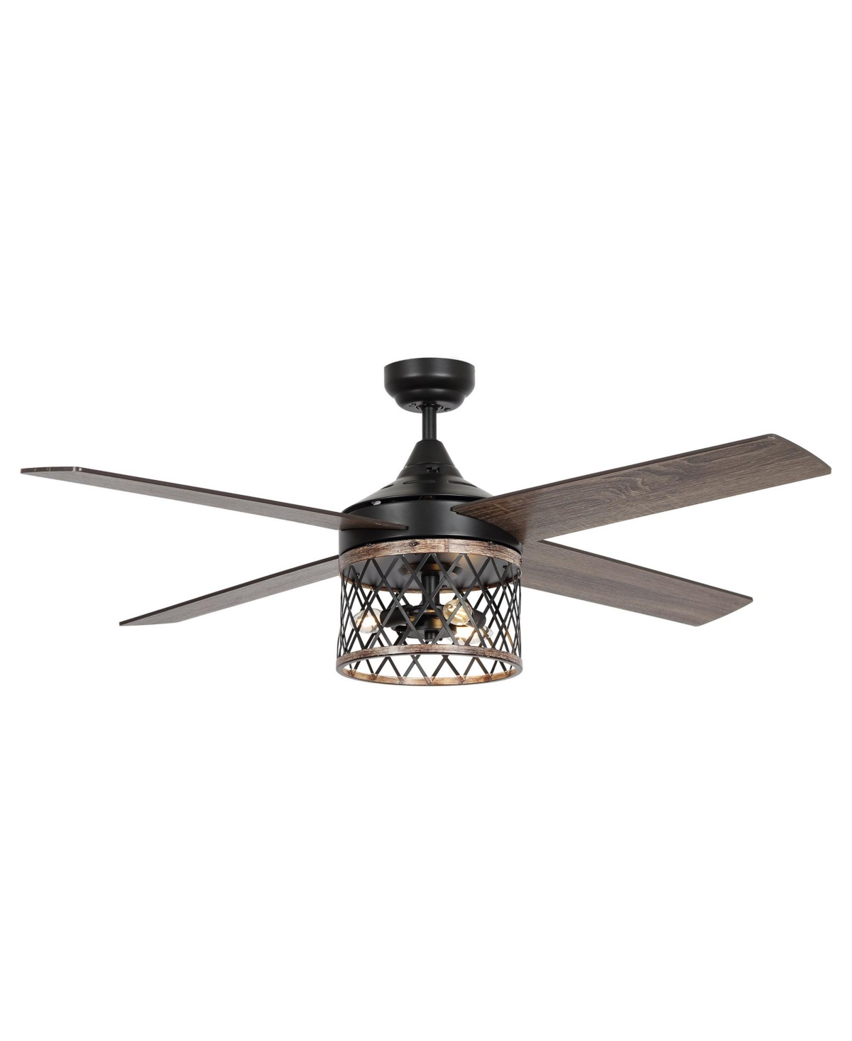 Parrot Uncle 52" Indoor Downrod Mounting Ceiling Fan with Light Kit and Remote