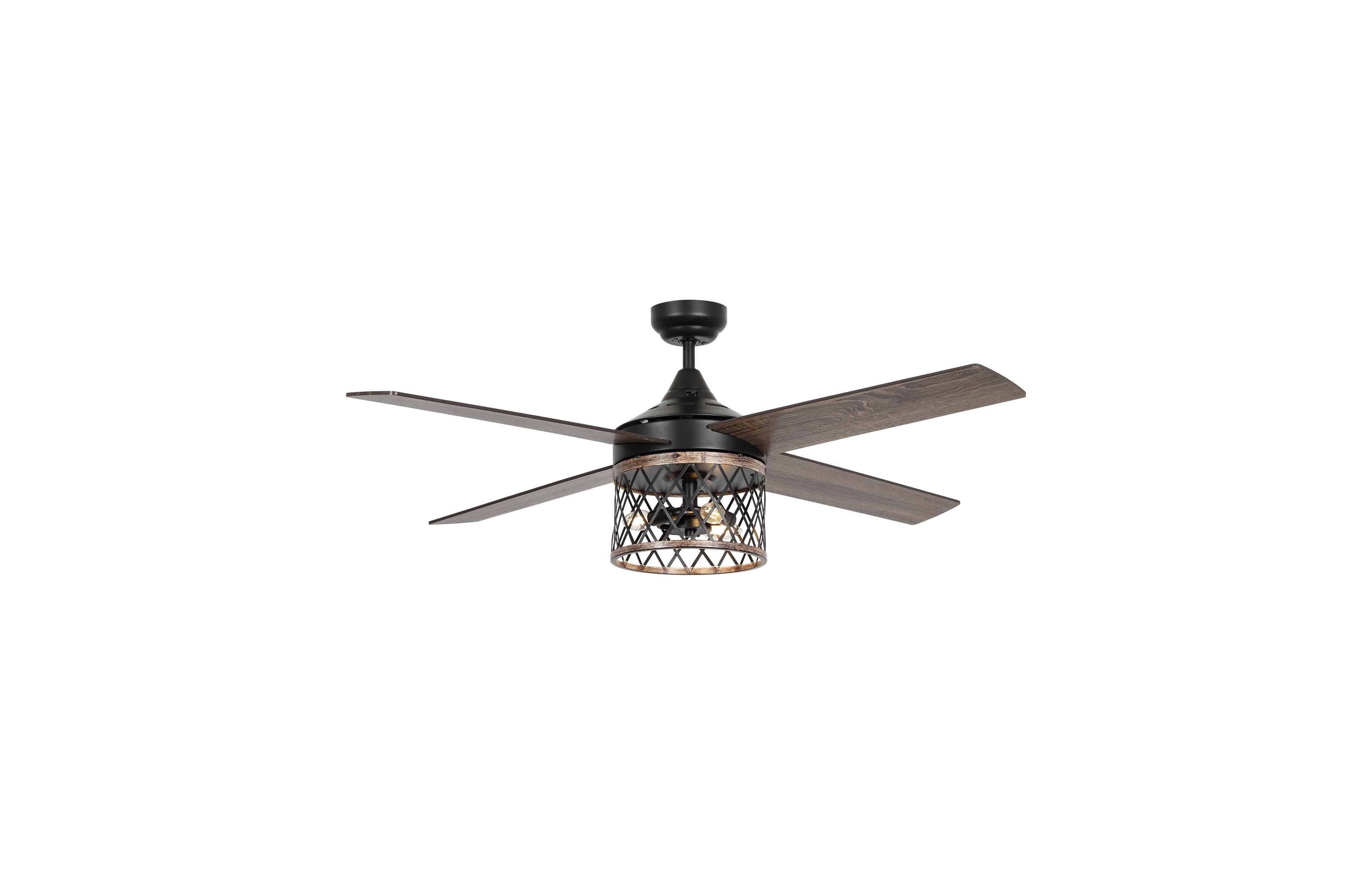 Parrot Uncle 52" Indoor Downrod Mounting Ceiling Fan with Light Kit and Remote
