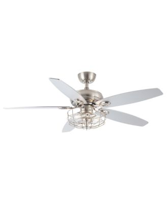 52" Indoor Chrome Downrod Ceiling Fan with Light and Remote Control