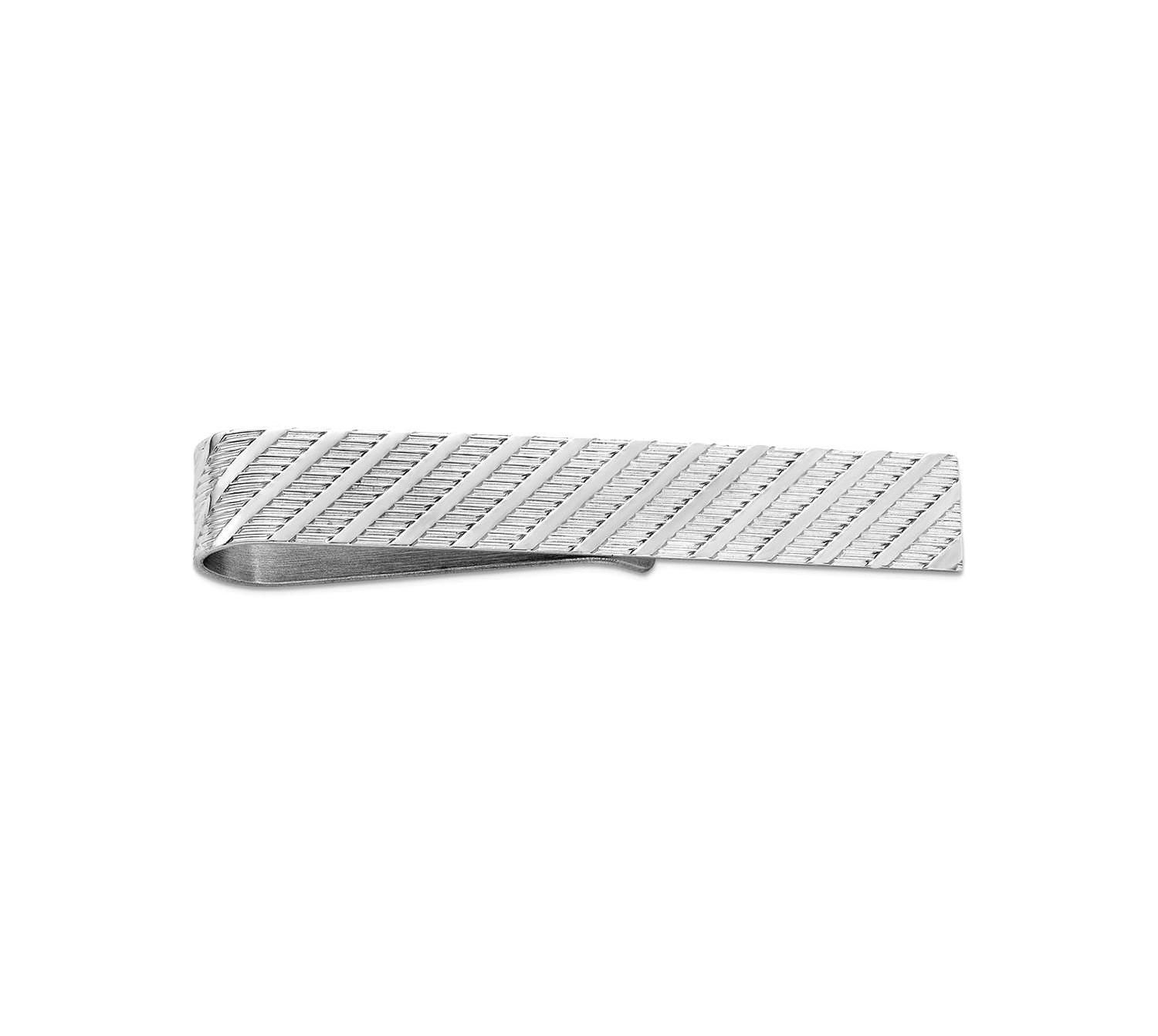 Men's Diagonal Textured Wide Tie Bar