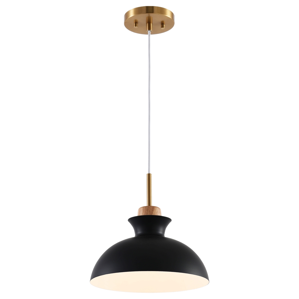 Parrot Uncle 11" Modern 1-Light Adjustable Pendant Light Chandelier for Kitchen Island and Hallways - Black