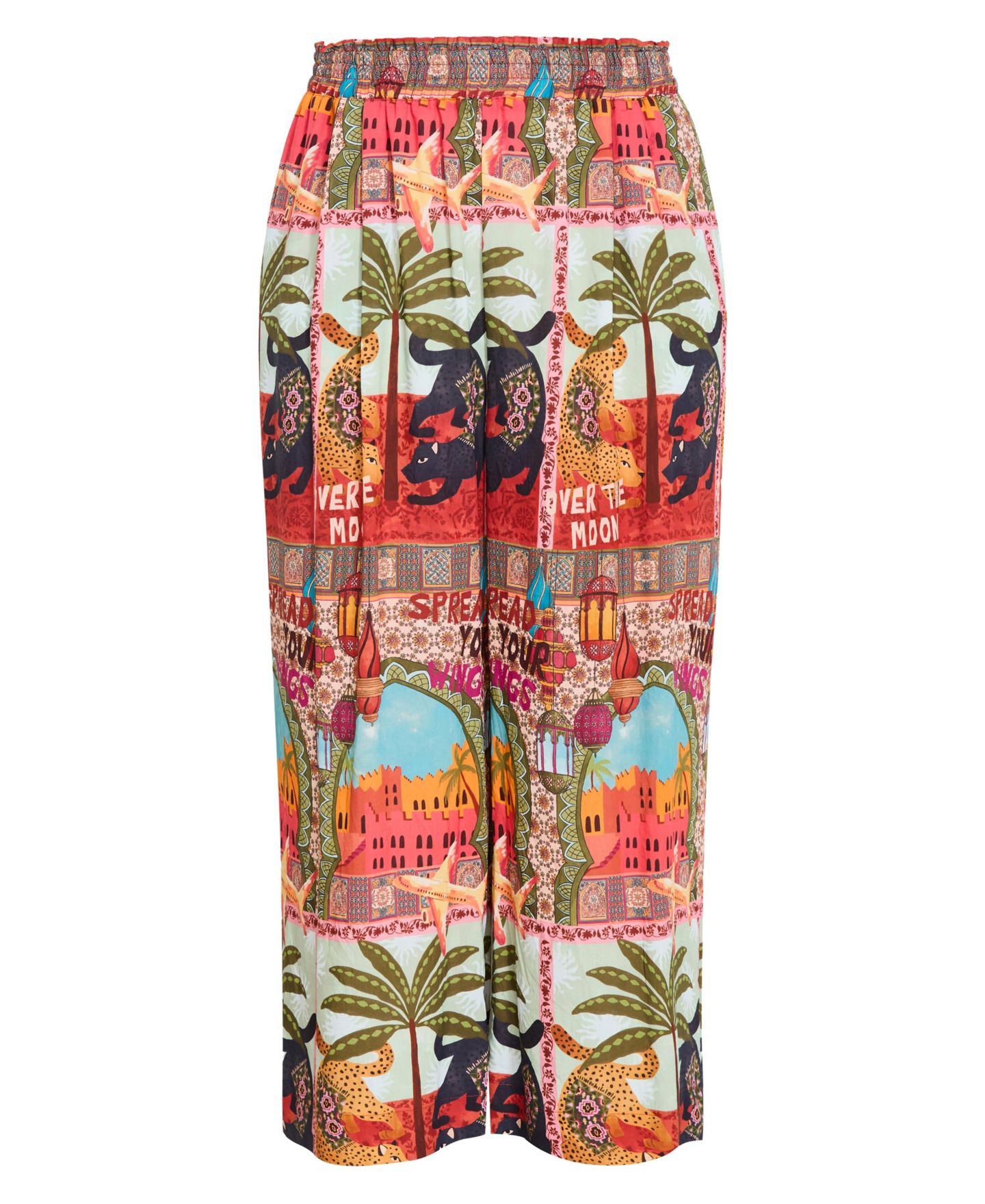 Женские брюки CITY CHIC Plus Size Capri Paradise High-Rise Wide-Leg Pull-On, цвет: Fools Paradise — фото 4