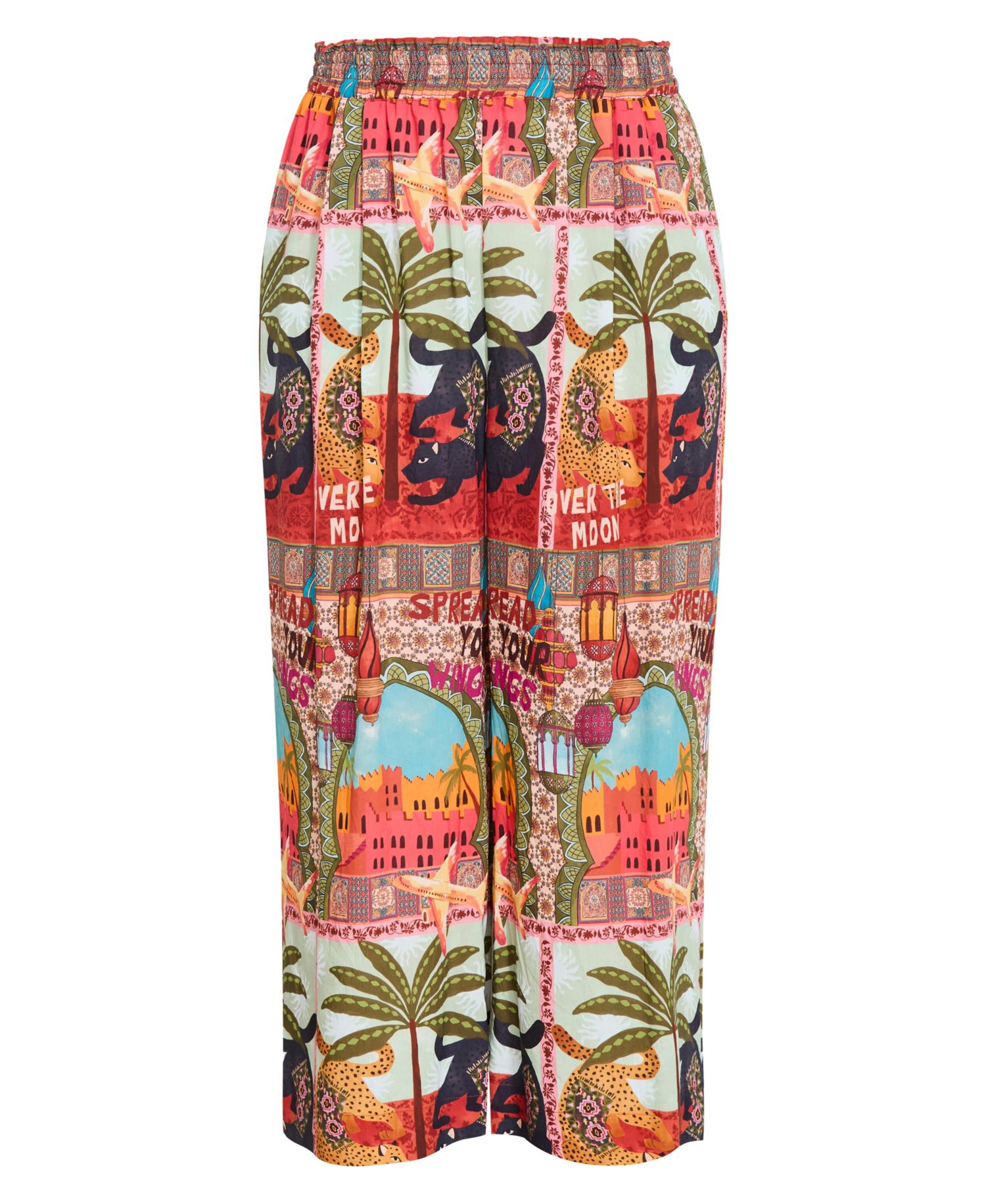 Plus Size Capri Paradise High-Rise Wide-Leg Pull-On Pants