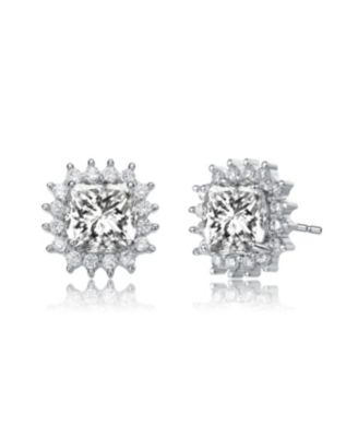 Classy Halo Square Stud Earrings