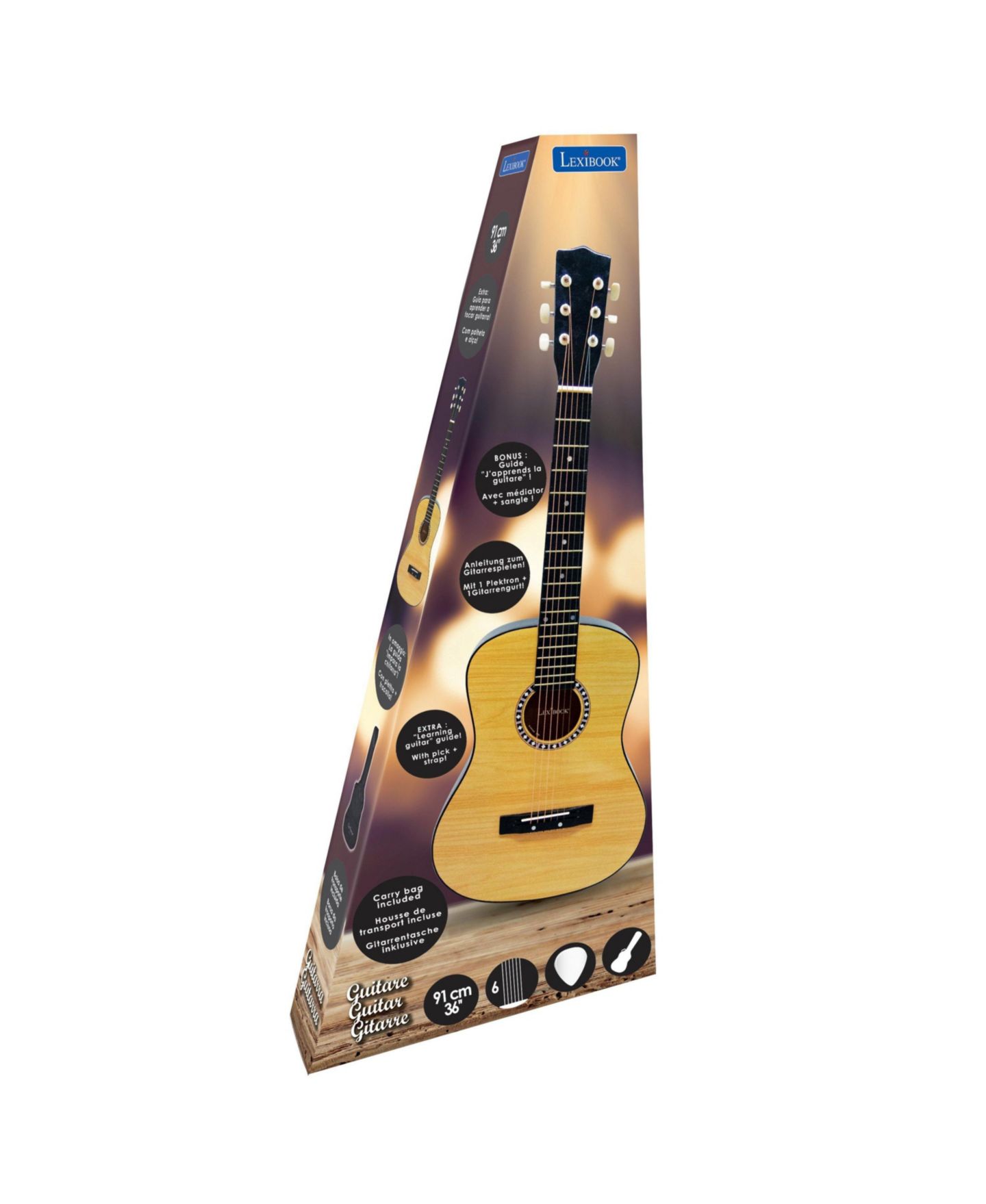 Детские игрушки Lexibook Wooden Acoustic Guitar Learn to Play 6 Nylon Strings, Ages 6+ — фото 5