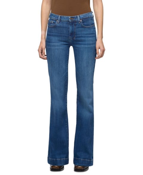 Женские джинсы 7 For All Mankind Dojo Tailorless Mid-Rise Flare, цвет: Moonwater