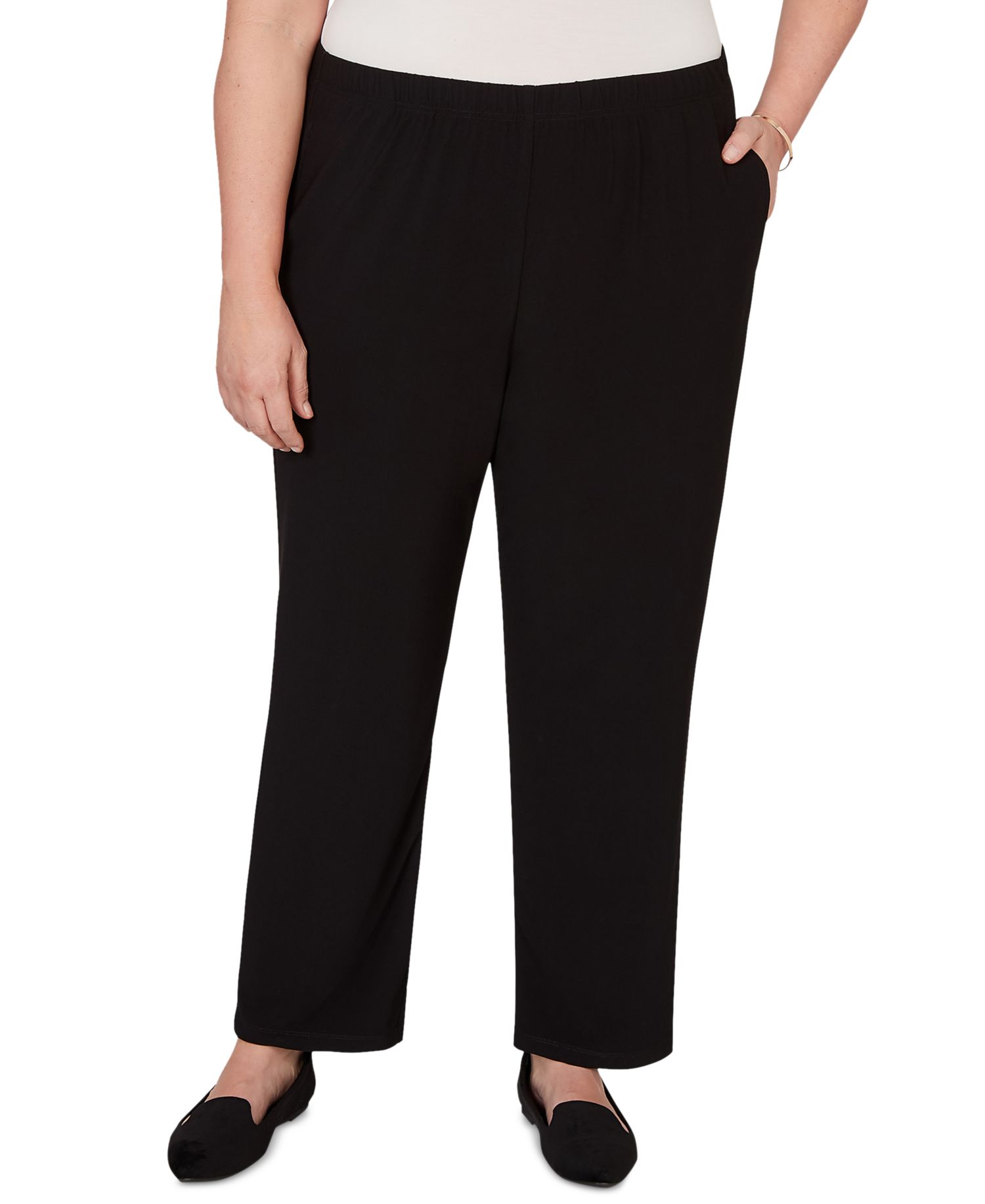 Plus Size Soft Crepe Short Length Pants