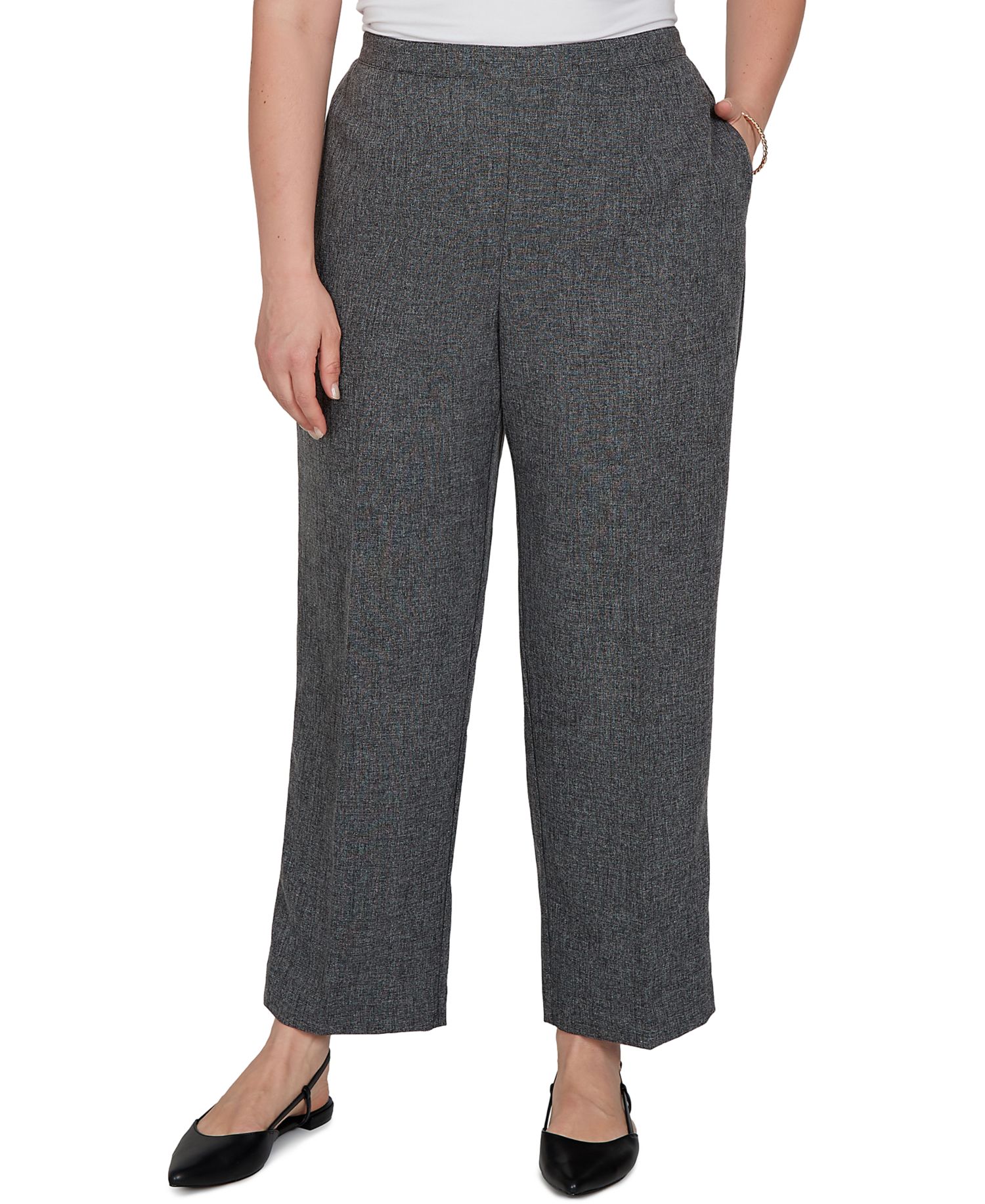 Plus Size Pull-On Straight Pants