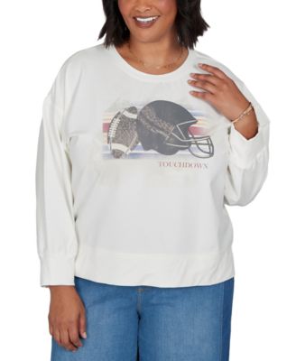 Plus Size Football Graphic Terry Sweatshirt