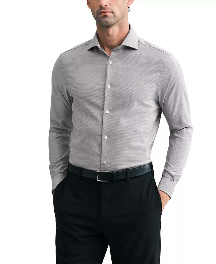 Men's Luxe Touch Micro Check Dress Shirt - thumbnail 4
