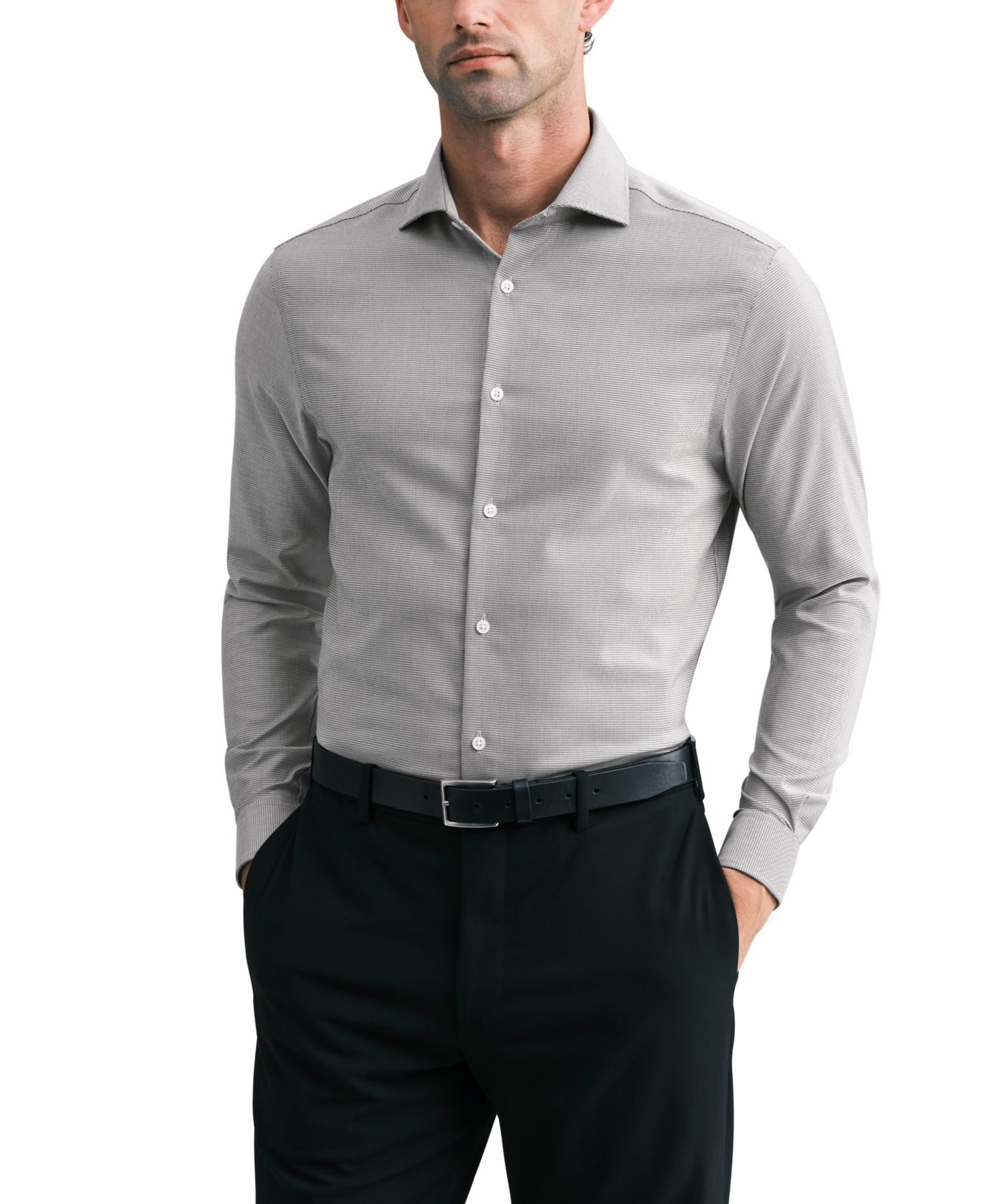 Men's Luxe Touch Micro Check Dress Shirt