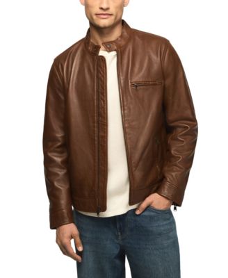 Men's Bonneville Full-Grain Leather Moto Jacket