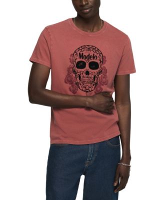 Men's Modelo Skull Roses Graphic Crewneck T-Shirt
