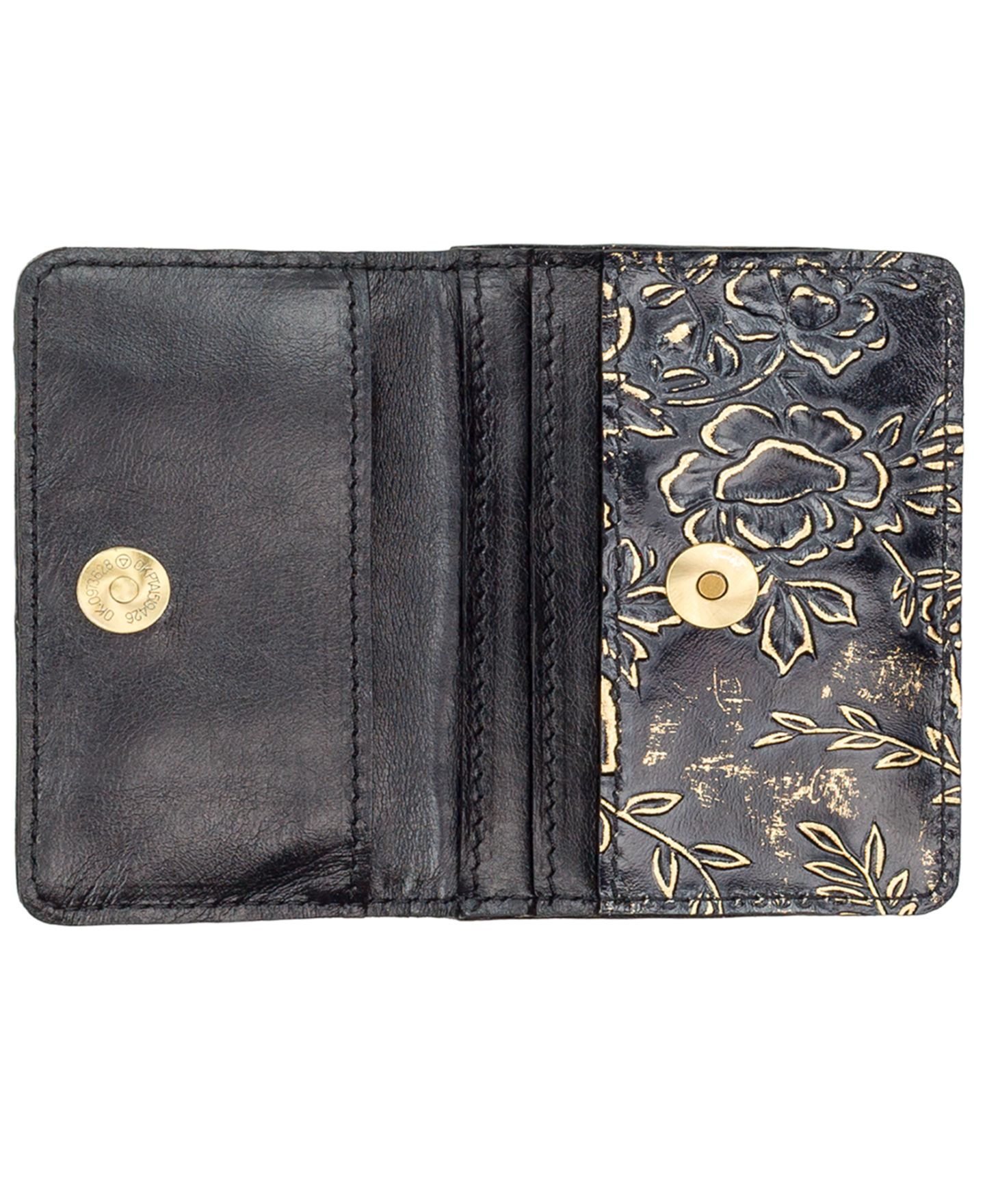 Женский кошелёк Patricia Nash Rose Garden Celeste Leather Bifold Wallet, цвет: Розовый чёрный — фото 4