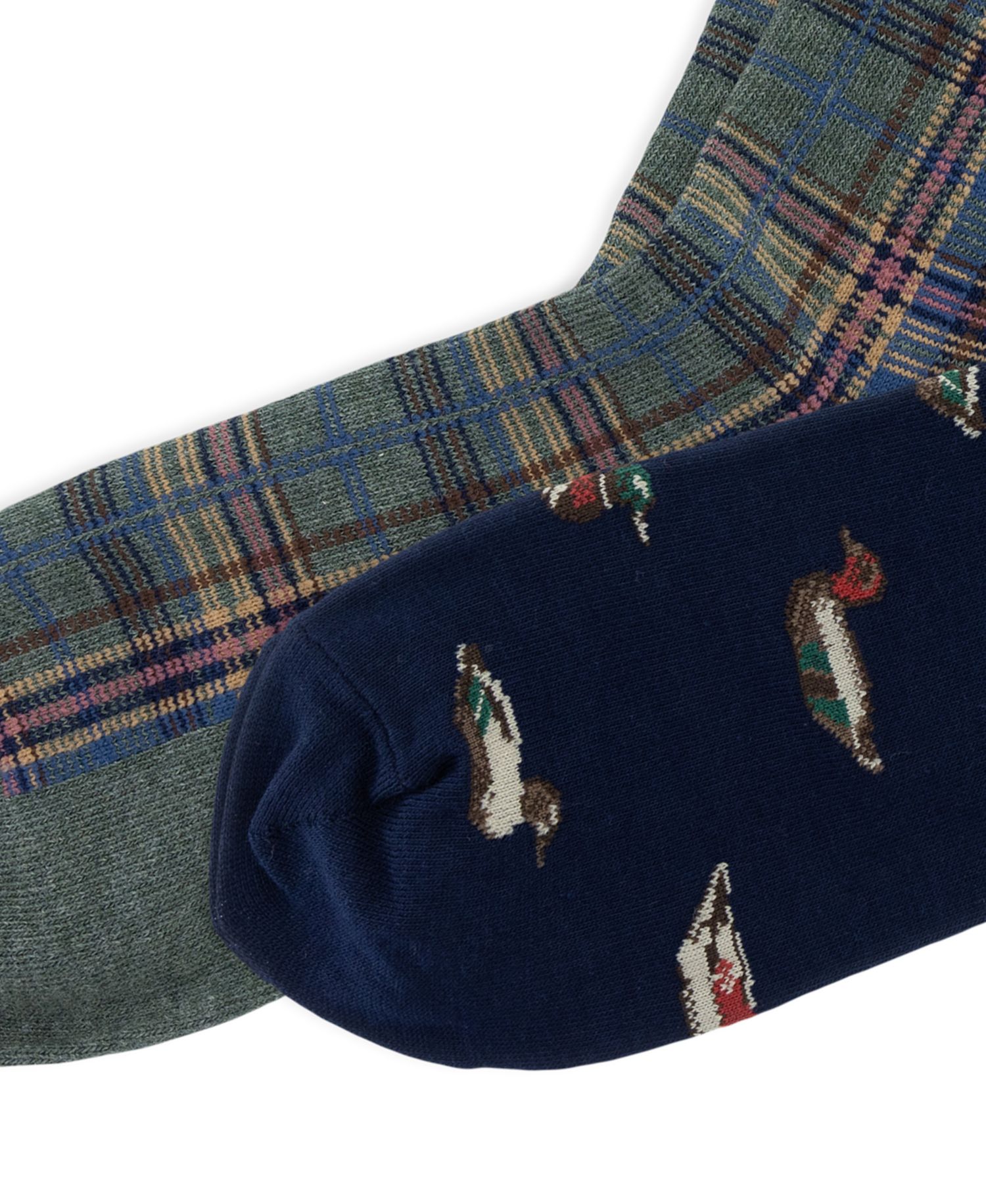 Men's Knit In Critters/Plaid Crew Socks, 2-Pack