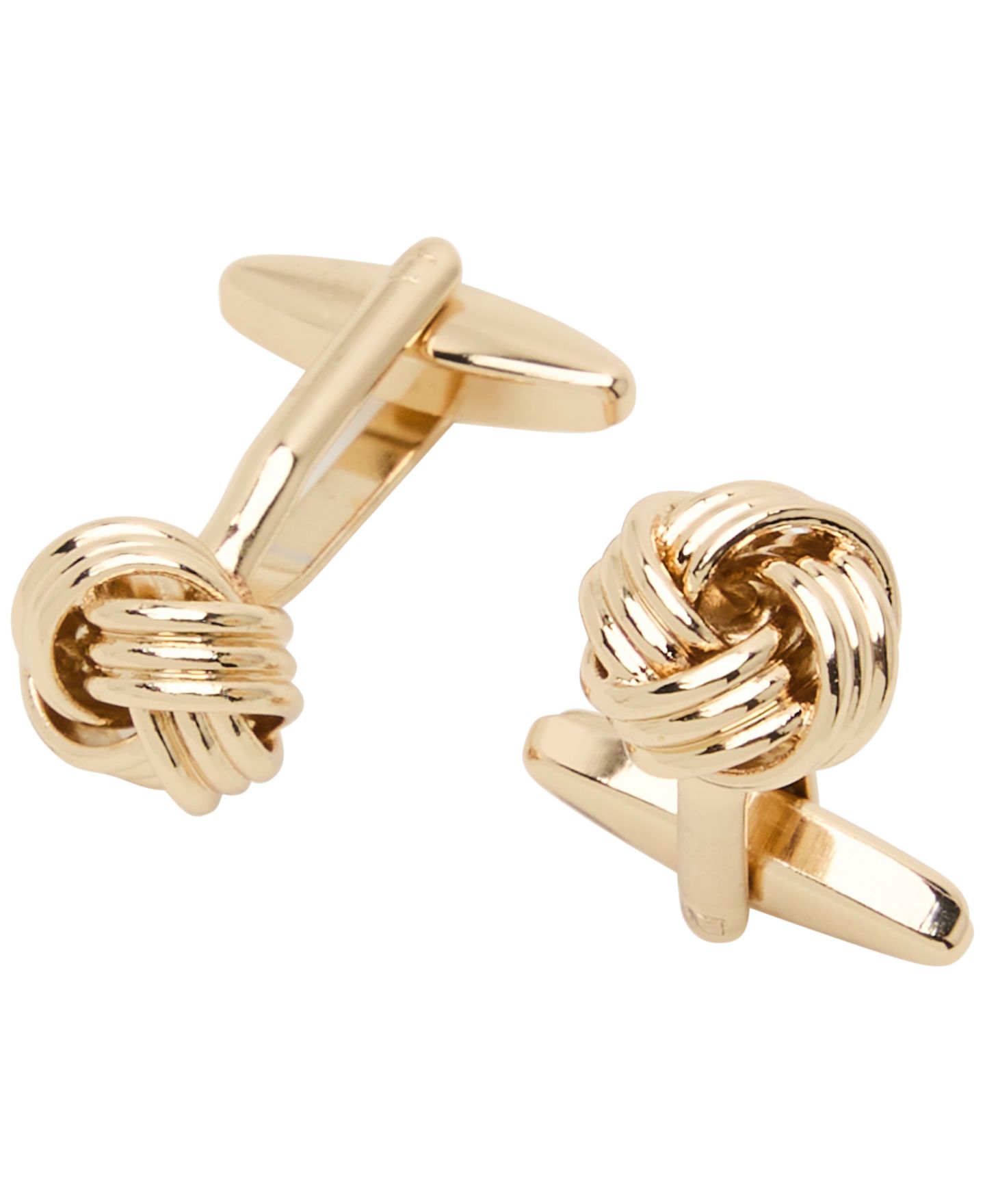 Мужские запонки Perry Ellis Portfolio Polished Knot Cufflinks, цвет: Полированный золотой — фото 2