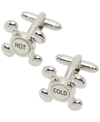 Men's Silver-Tone Hot Cold Cufflinks