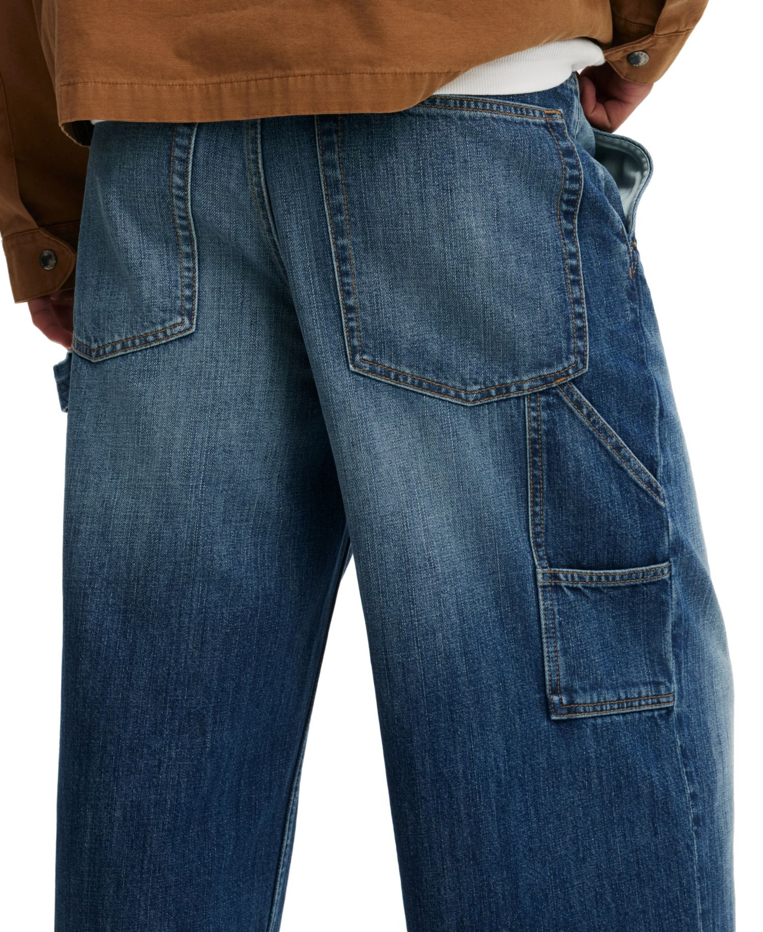Men's Ultra Baggy Jean Wide-Leg Rigid-Denim Jeans