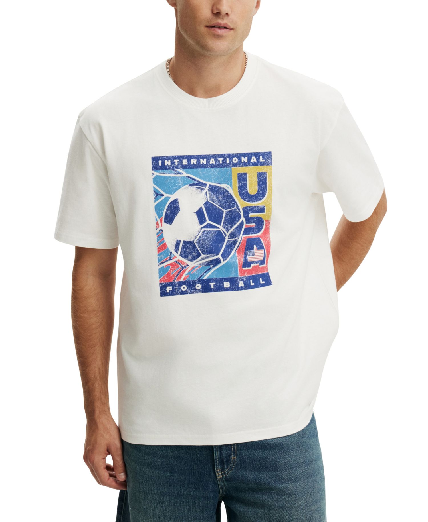 Men's Everyday Relaxed-Fit Crew Neck Graphic T-Shirt