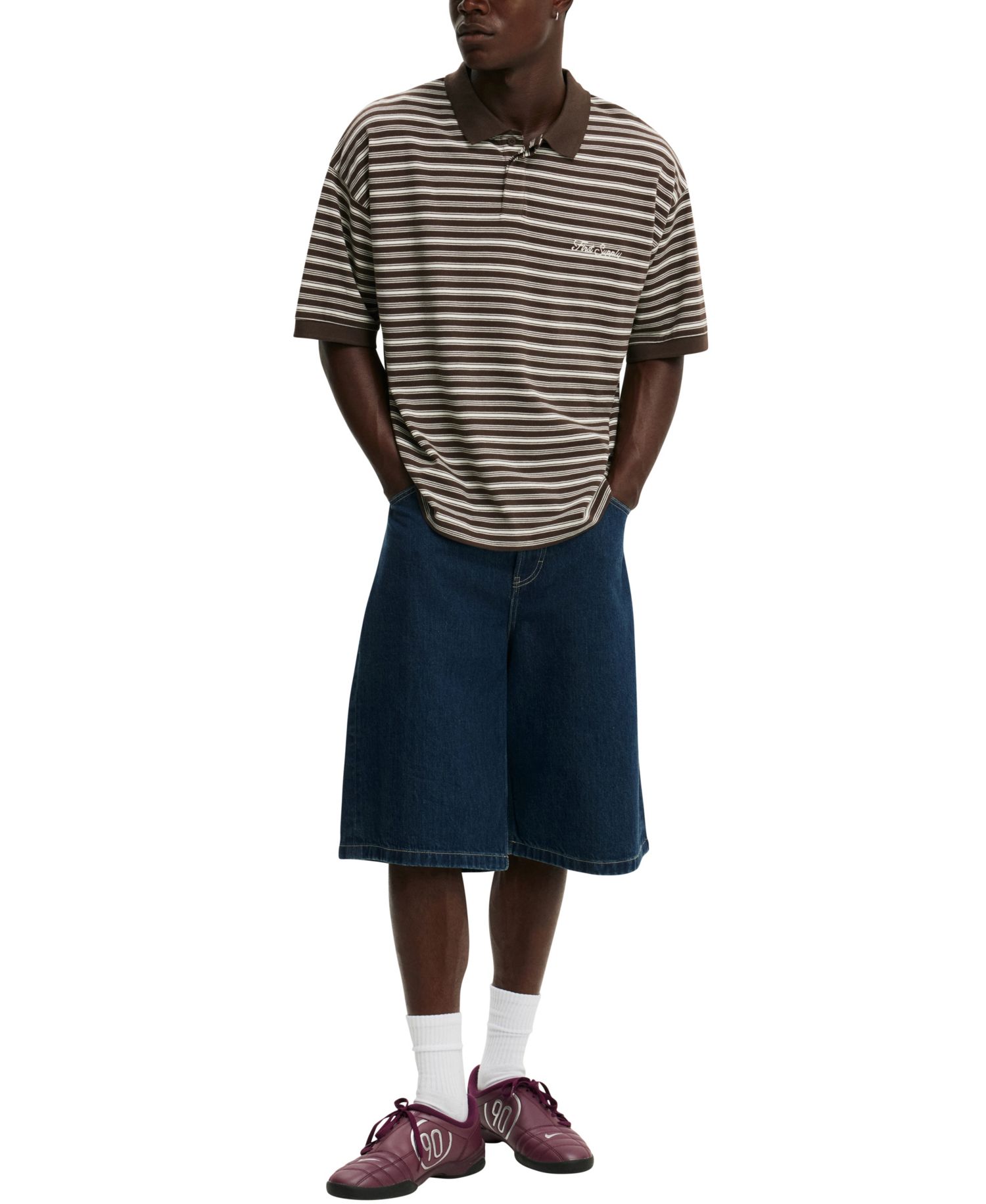 Men's Box Fit Stripe Regular-Fit Polo Shirt