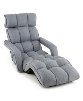6 Position Adjustable Floor Chair with Adjustable Armrests and Footrest