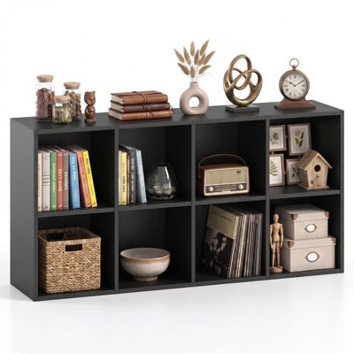 8-Cube Bookcase Bookshelf with 2 Anti-Tipping Kits Storage Organizer