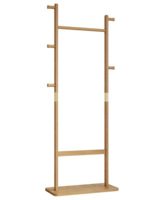 Solid Wood Coat Rack  71-Inch Freestanding Hanger for Bedroom Entryway or Living Room