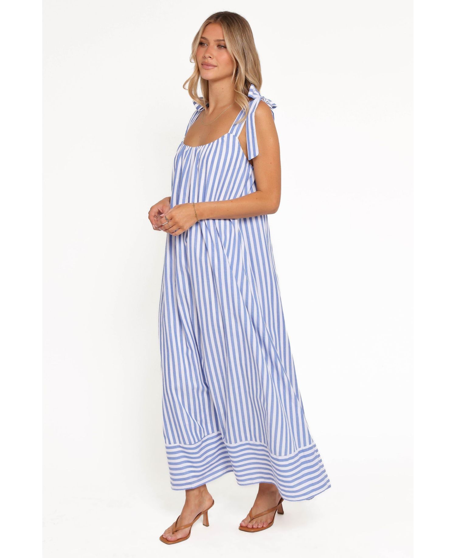 Women's Amber Maxi Square-Neckline Striped Dress
