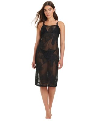 Women's Sumatra Island Crochet Floral-Print Midi Dress