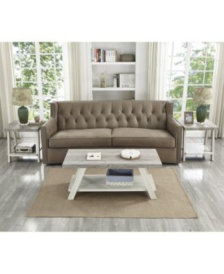 Athens Contemporary 3Pc Wood Shelf Coffee Table Set