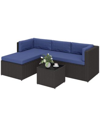 3 Piece Patio Furniture Set, Wicker Outdoor Furniture