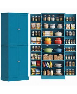 65" Kitchen Pantry Cabinet with Adjustable Shelves Spick Racks