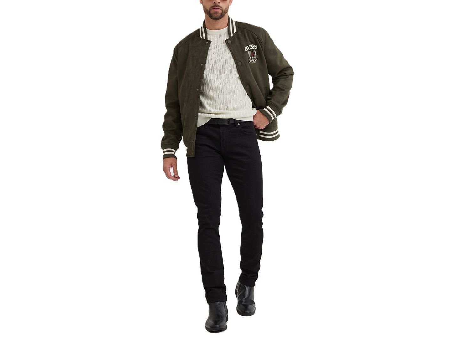 Мужские джинсы GUESS Miami Slim-Fit, цвет: Насыщенный чёрный — фото 2