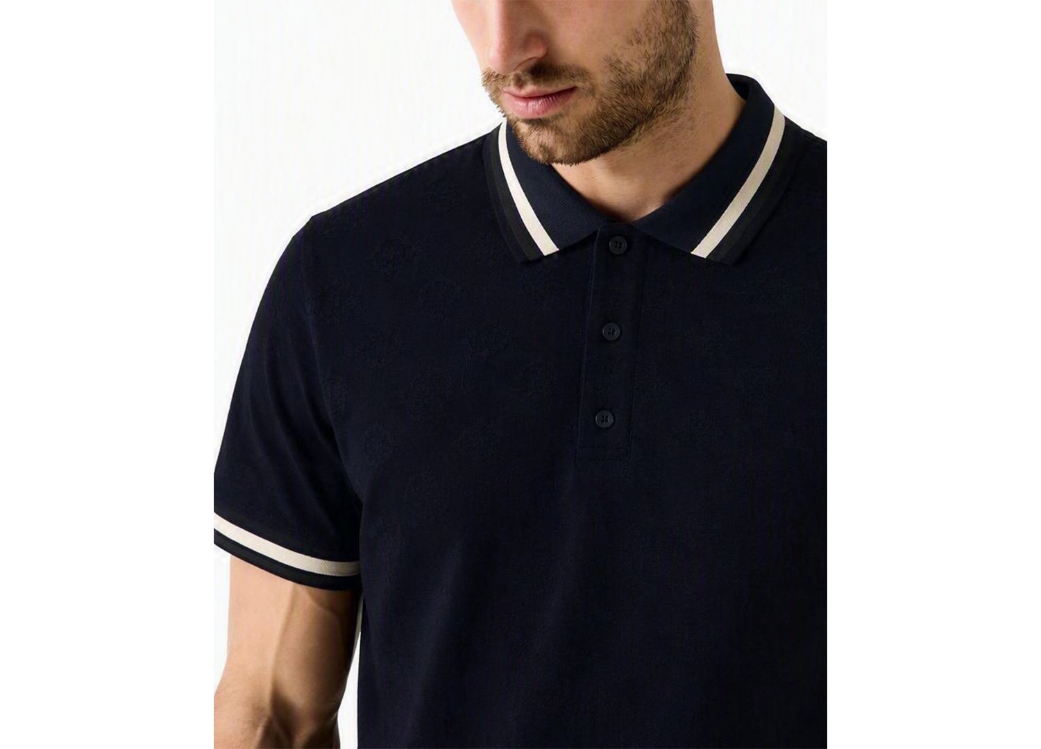 Men's Wallace Slim-Fit Monogram-Print Polo Shirt