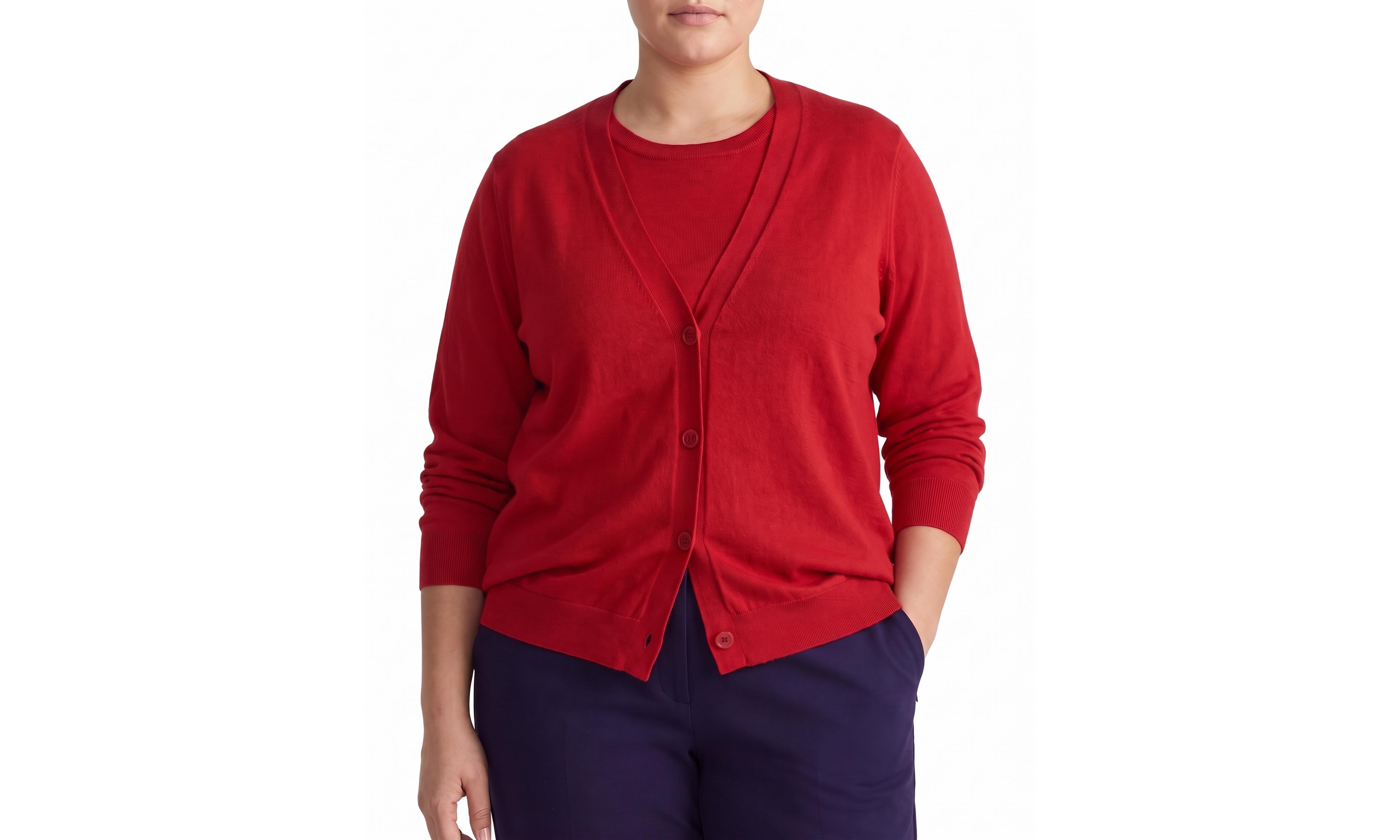 Universal Standard Plus Size Savvy V-Neck Fine-Gauge Knit Cardigan