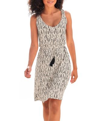 Women's Open-Back Printed V-Neck Dress
