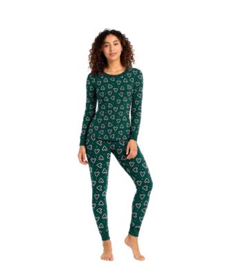 Women's Long-Sleeve Crewneck Print Top and Pants, 2-Piece Set