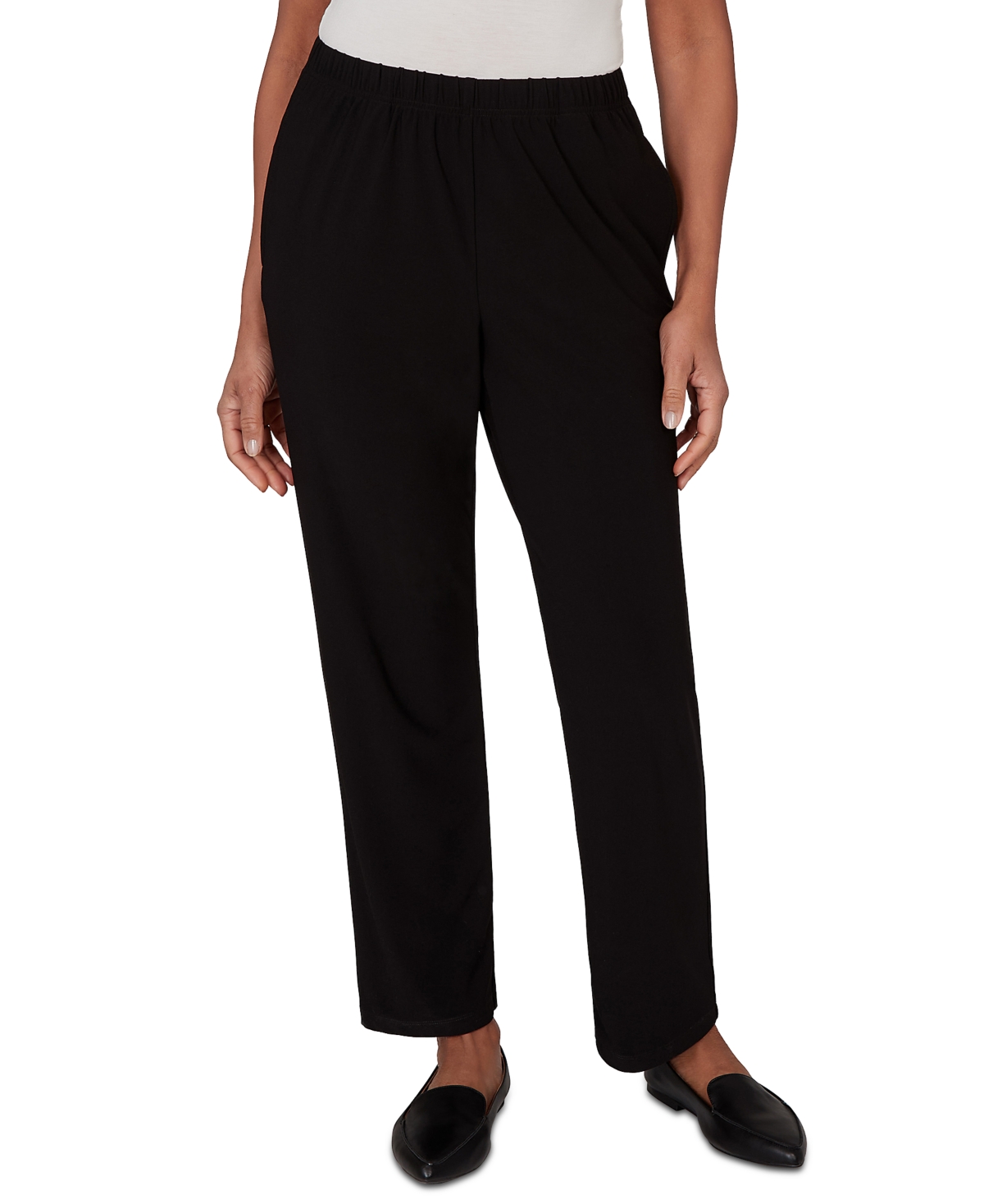 Alfred Dunner Petite Soft Crepe Short Length Pants