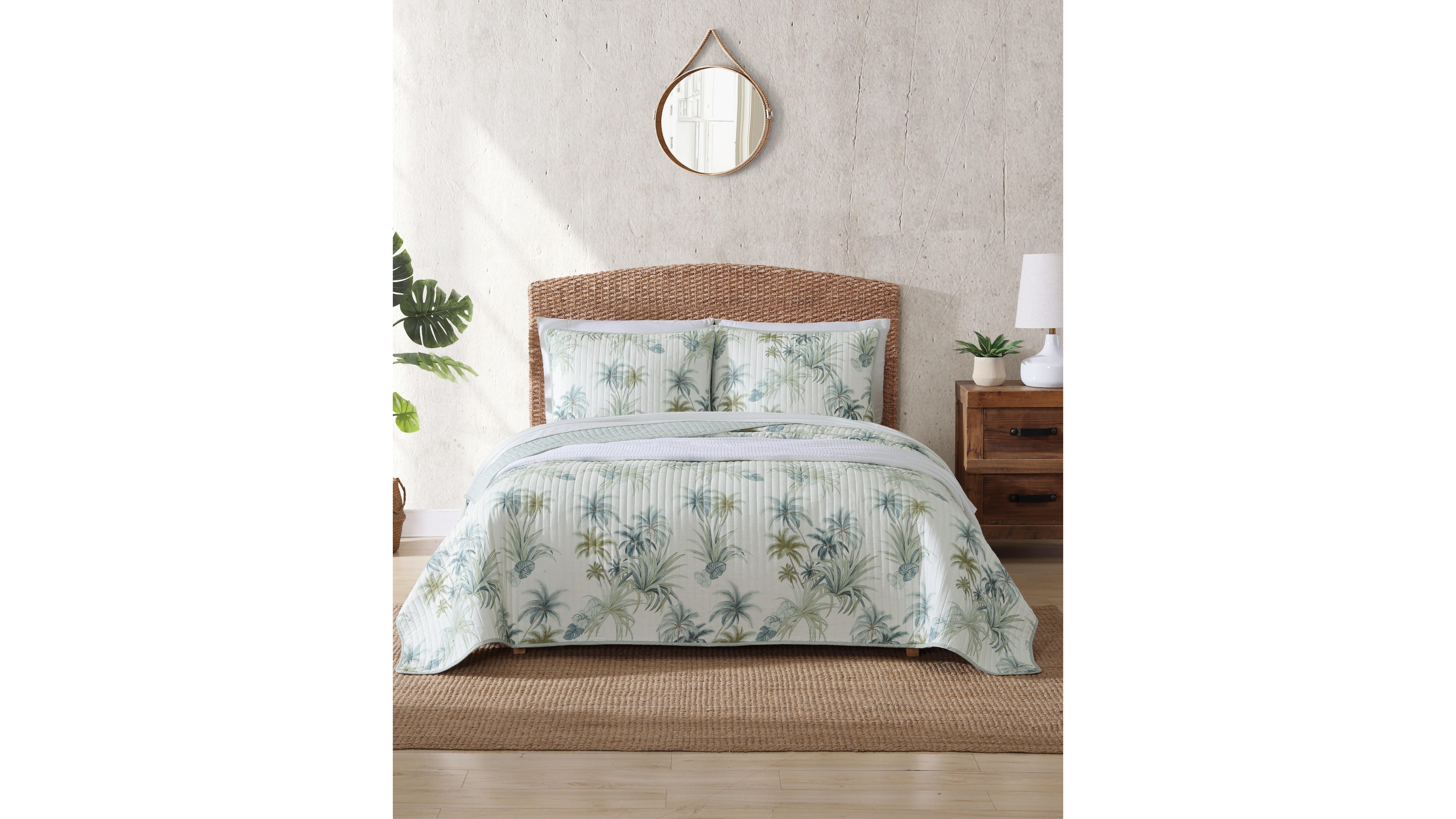 Tommy Bahama Home Serenity Palms Cotton Reversible Quilt, Full/Queen