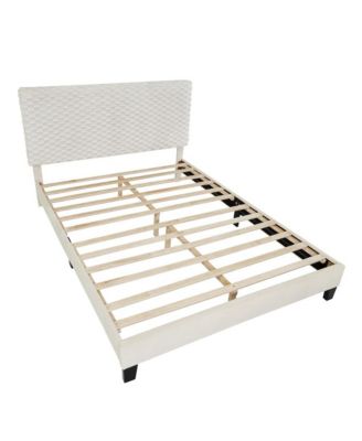 Findlay Plush 3D Upholstered Platform Bed in White Dove, Full